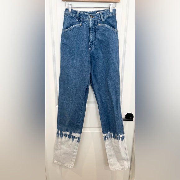 VINTAGE Bar None Thoroughbred High Rise Jeans Straight Western Ombré Dip Women 7 - Picture 1 of 8
